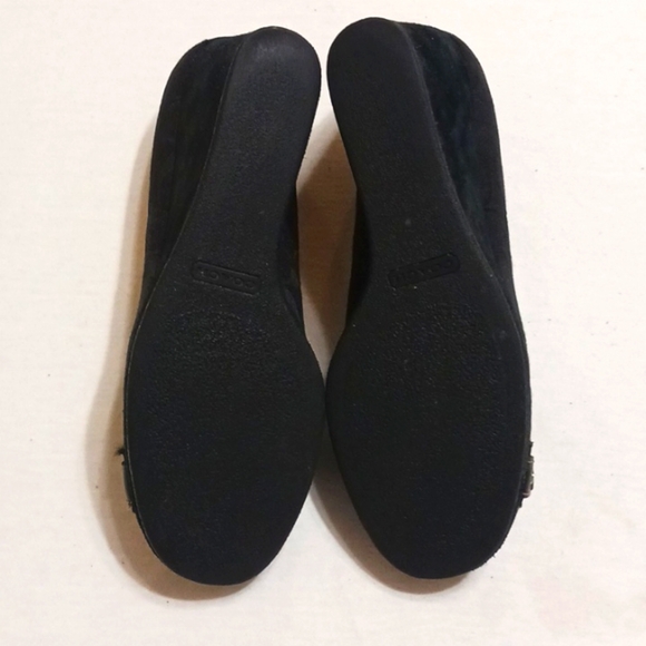 Vintage Coach Issy Black Suede and Jacquard Wedge size 8.5 - Picture 9 of 13